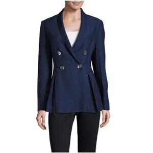 C/Meo Collective Same Love Pleated Double-Breasted Blazer Royal Navy Small NWT